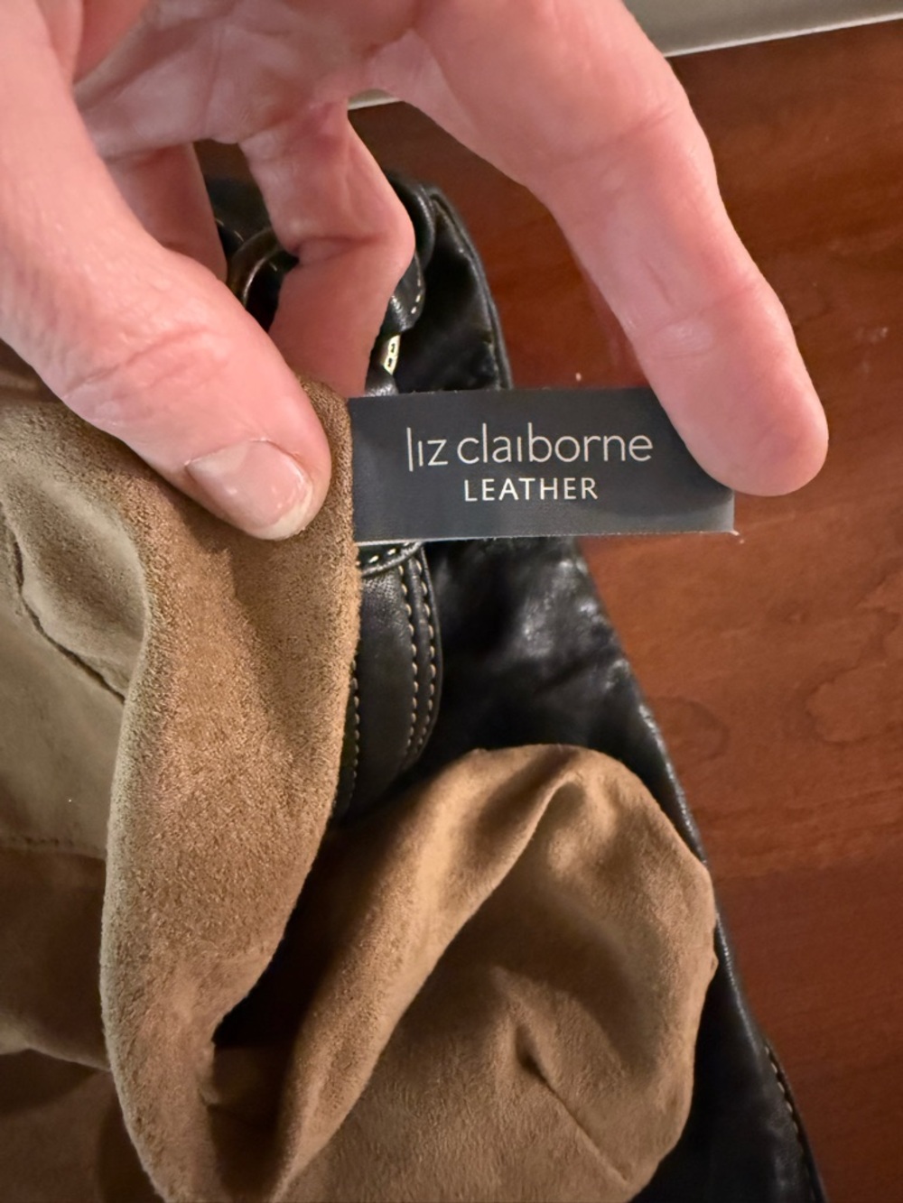 Vintage Liz Claiborne Genuine Leather Bucket Bag • Drawstring Tassel • Slouchy - Picture 10 of 16